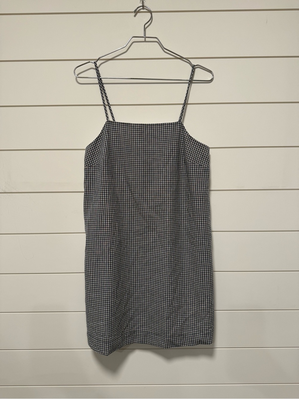 Old Navy Navy and White Gingham Spaghetti Strap Mini Dress with Bows size small